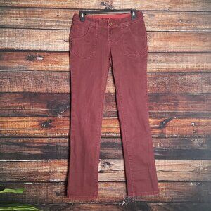 Element Denim Size 5 Dismiss Stretch Skinny Jeans Burgundy Red